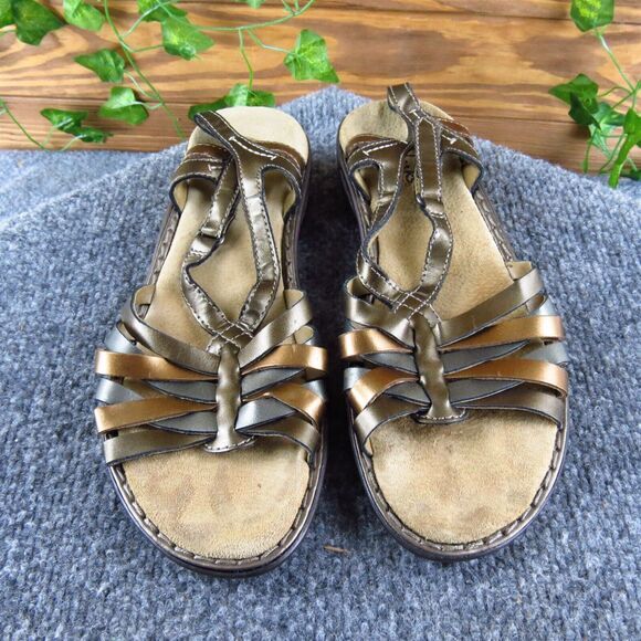 Clarks Women's Bendables Strappy Bronze Leather‎ Sz 6 Medium Gently Used 2025 - Picture 2 of 6